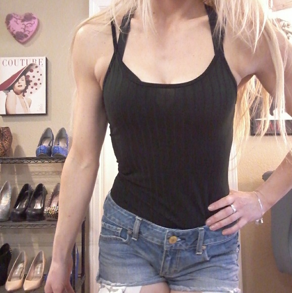 BNWT Nasty Gal Ribbed Strappy Bodysuit - Picture 6 of 7